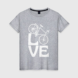 Футболка хлопковая женская Любовь велосипедиста, цвет: меланж