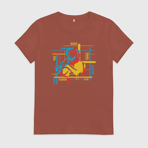 Женская футболка Jazz man / Кирпичный – фото 1