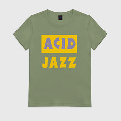 Футболка хлопковая женская Acid jazz, цвет: авокадо