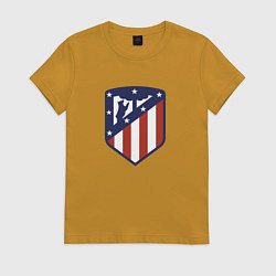 Футболка хлопковая женская Atletico Madrid FC, цвет: горчичный