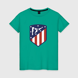 Футболка хлопковая женская Atletico Madrid FC, цвет: зеленый