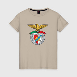 Футболка хлопковая женская Benfica club, цвет: миндальный
