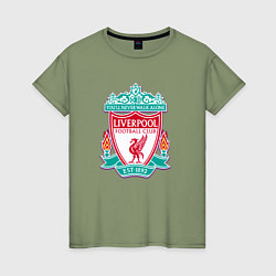 Футболка хлопковая женская Liverpool fc sport collection, цвет: авокадо