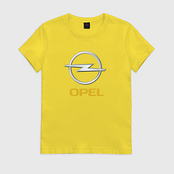 Футболка хлопковая женская Opel sport auto, цвет: желтый