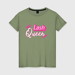 Футболка хлопковая женская Lash queen - Barbie style, цвет: авокадо