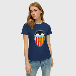 Футболка хлопковая женская Valencia fc sport, цвет: тёмно-синий — фото 2