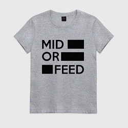 Футболка хлопковая женская Mid or feed, цвет: меланж