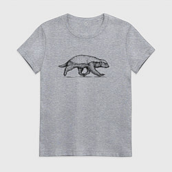 Футболка хлопковая женская Медоед спешит, цвет: меланж