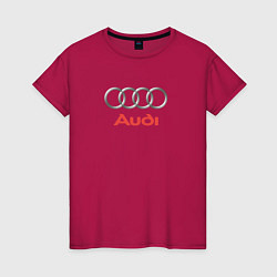 Футболка хлопковая женская Audi brend, цвет: маджента