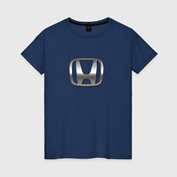 Футболка хлопковая женская Honda sport auto silver, цвет: тёмно-синий