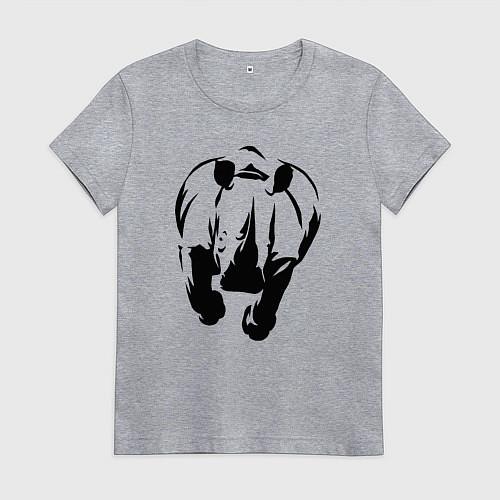 Женская футболка Носорог атакует / Меланж – фото 1