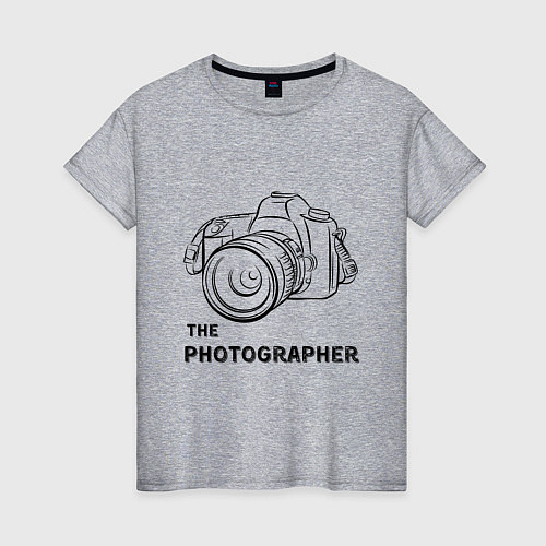 Женская футболка Я фотограф с камерой / Меланж – фото 1