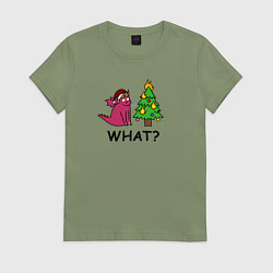 Футболка хлопковая женская Дракон - Символ года, цвет: авокадо