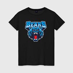 Футболка хлопковая женская Bears team, цвет: черный
