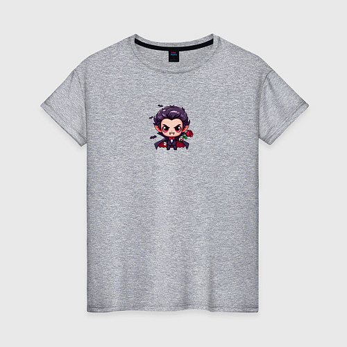 Женская футболка Маленький Дракула / Меланж – фото 1