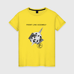 Футболка хлопковая женская Front Line Assembly - Skull, цвет: желтый
