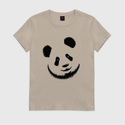 Футболка хлопковая женская Голова милой панды, цвет: миндальный