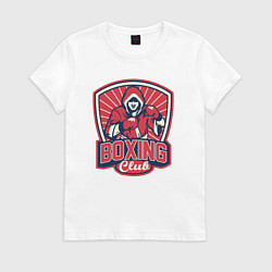Футболка хлопковая женская Club boxing, цвет: белый