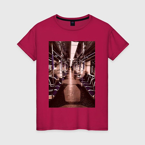 Женская футболка Призрачный поезд / Маджента – фото 1