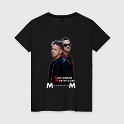 Футболка хлопковая женская Depeche Mode - Dave Gahan and Martin Gore memento, цвет: черный