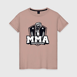 Футболка хлопковая женская Турнир MMA, цвет: пыльно-розовый