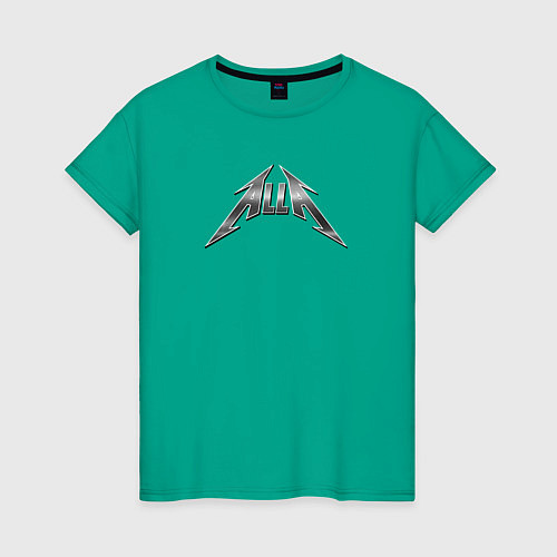 Женская футболка Алла в стиле группы Металлика / Зеленый – фото 1