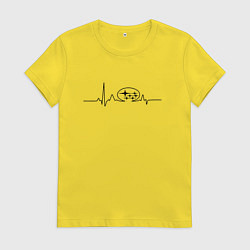 Женская футболка Кардиограмма subaru чёрный