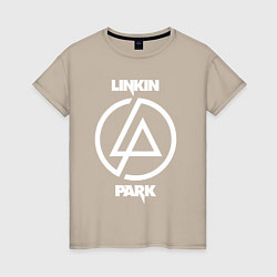 Футболка хлопковая женская Linkin Park logo, цвет: миндальный