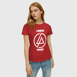 Футболка хлопковая женская Linkin Park logo, цвет: красный — фото 2