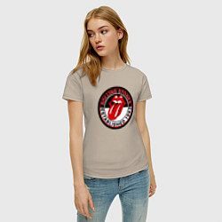 Футболка хлопковая женская Rolling Stones established 1962, цвет: миндальный — фото 2