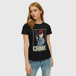 Футболка хлопковая женская Vault crime, цвет: черный — фото 2