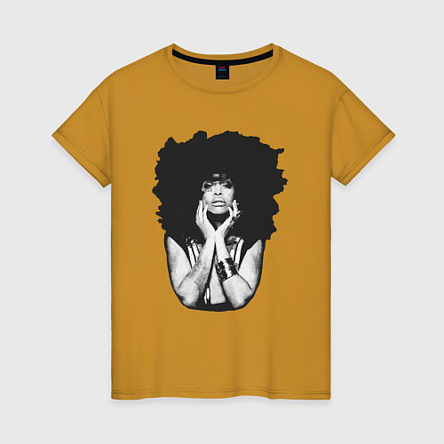 Женская футболка Erykah Badu / Горчичный – фото 1