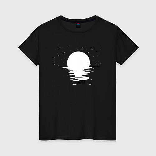 Женская футболка Звёздная тропа к луне / Черный – фото 1