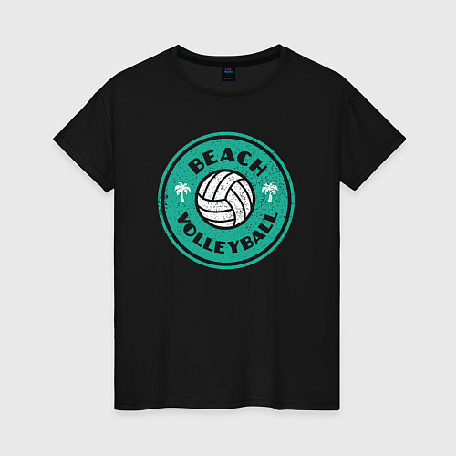 Женская футболка Volleyball on the beach / Черный – фото 1