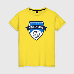 Футболка хлопковая женская Volleyboys, цвет: желтый