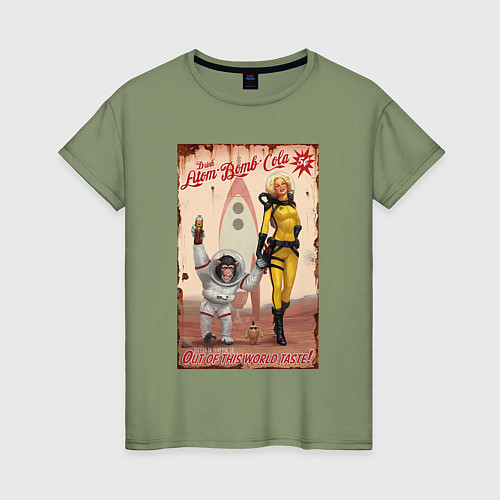 Женская футболка Fallout - atom bomb cola / Авокадо – фото 1