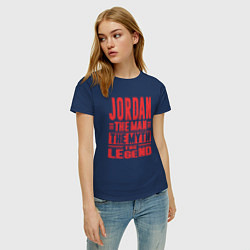 Футболка хлопковая женская Джордан легенда, цвет: тёмно-синий — фото 2