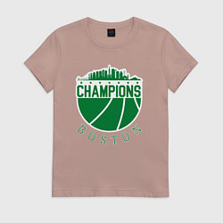 Футболка хлопковая женская Boston champions, цвет: пыльно-розовый