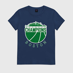 Футболка хлопковая женская Boston champions, цвет: тёмно-синий