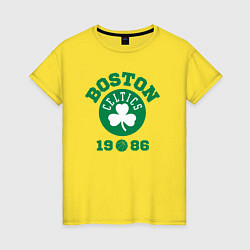 Футболка хлопковая женская Boston Celtics 1986, цвет: желтый