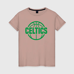 Футболка хлопковая женская Celtics ball, цвет: пыльно-розовый
