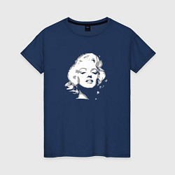 Футболка хлопковая женская Tribute to Marilyn Monroe, цвет: тёмно-синий