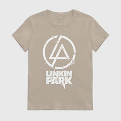 Футболка хлопковая женская Linkin Park - white, цвет: миндальный