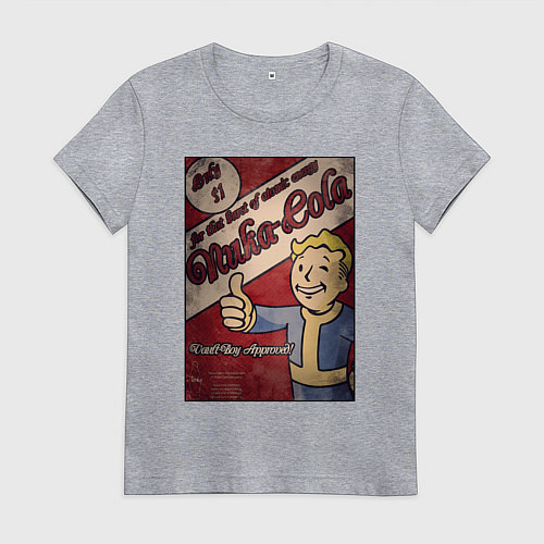 Женская футболка Vault boy - nuclear cola / Меланж – фото 1
