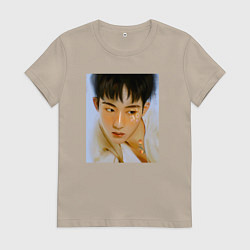 Футболка хлопковая женская WinWin, цвет: миндальный