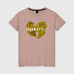 Футболка хлопковая женская Tiger style, цвет: пыльно-розовый