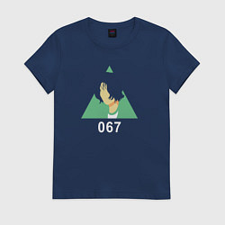 Футболка хлопковая женская Кан Сэ Бёк - 067, цвет: тёмно-синий