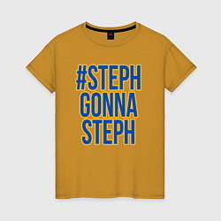 Футболка хлопковая женская Steph gonna Steph, цвет: горчичный