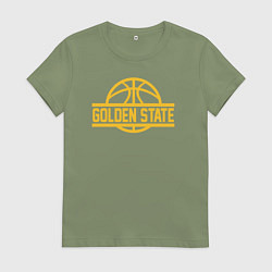 Футболка хлопковая женская Golden State team, цвет: авокадо