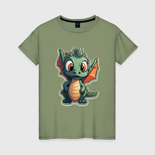 Женская футболка Символ года маленький дракоша / Авокадо – фото 1